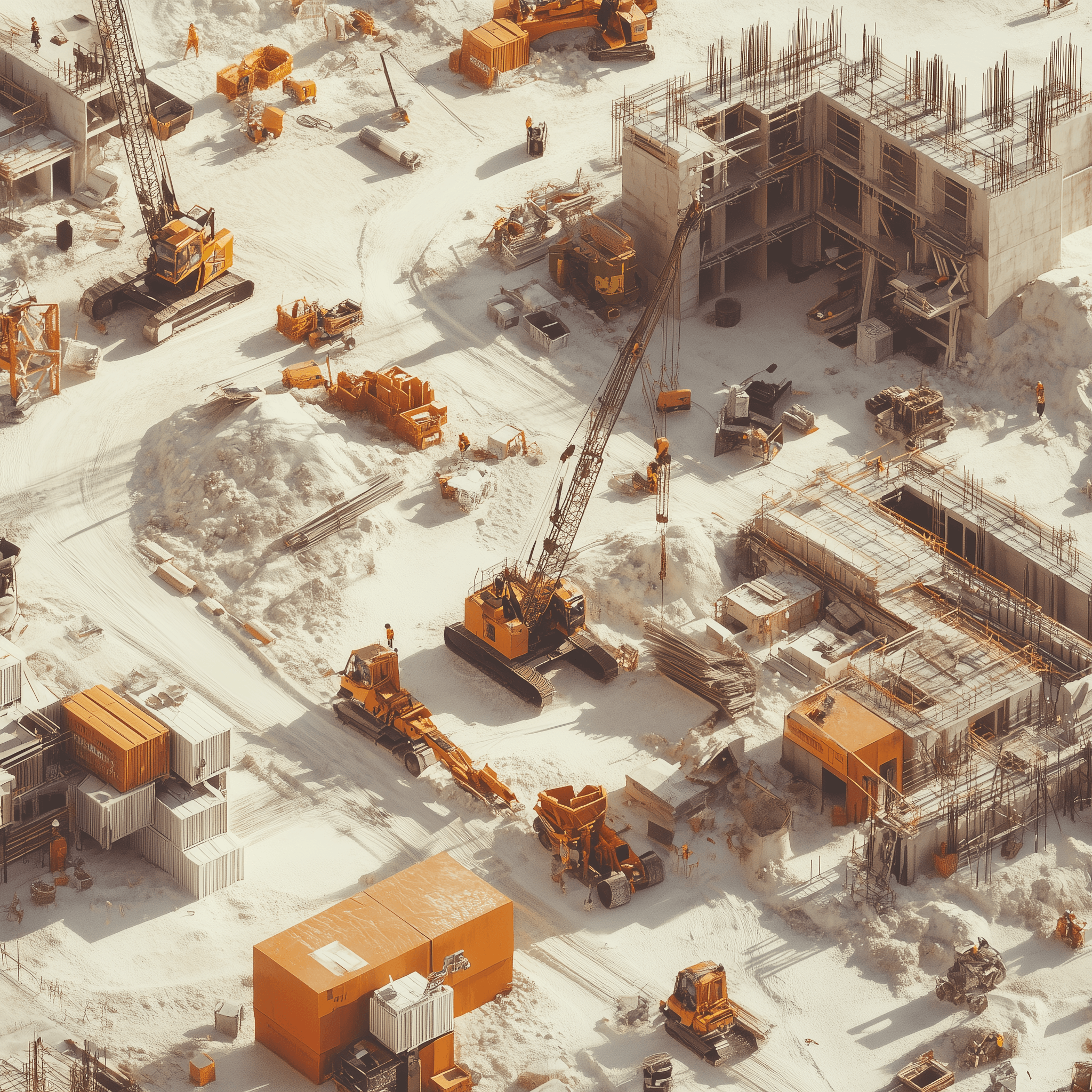 Workers in a construction site